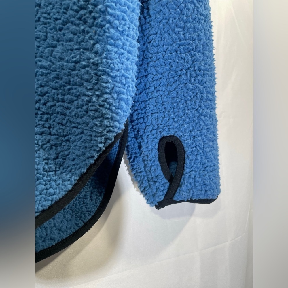 Tommy Hilfiger Sherpa Hoodie Womens Quarter Zip Outerwear Blue Faux Fur Size S - Picture 7 of 9